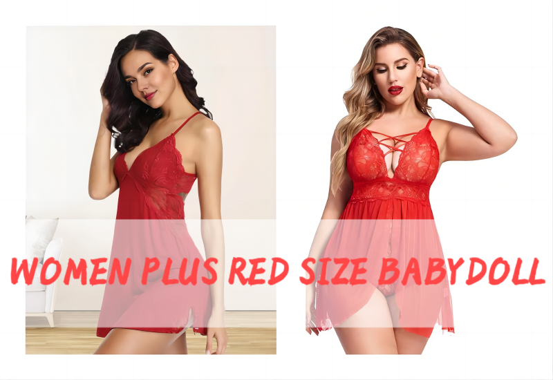 Women Plus Red Size Babydoll|PRUSES