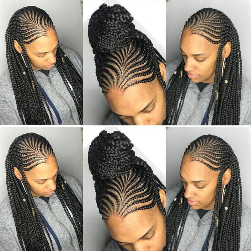 100% Hand Braided Ghana Weaving Braided Wig