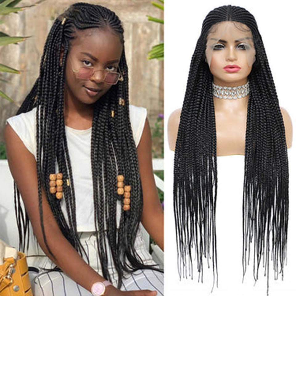 100% Hand Braided Lace Braided Wig