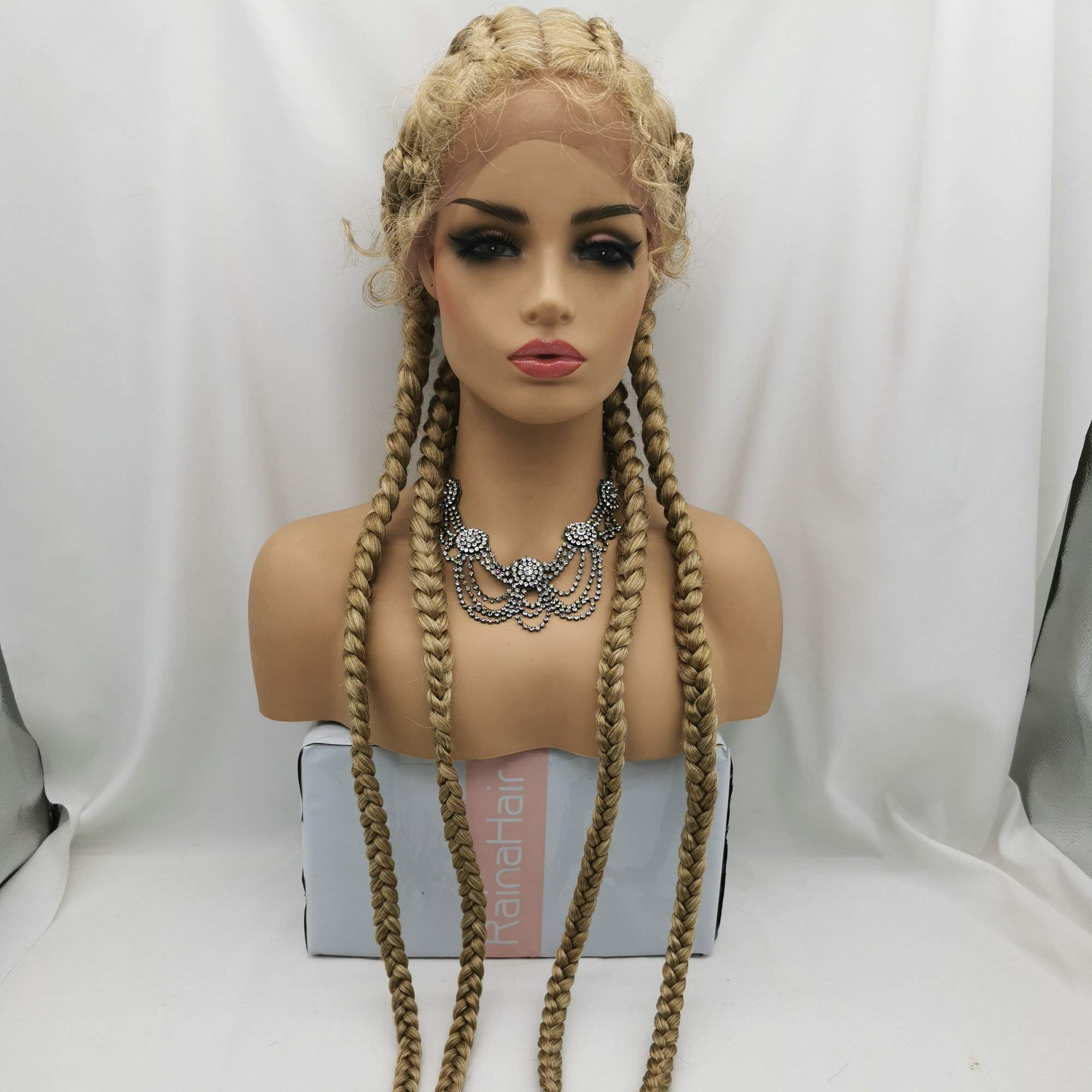 100% Hand Braided Lace Front Braided Wig-3