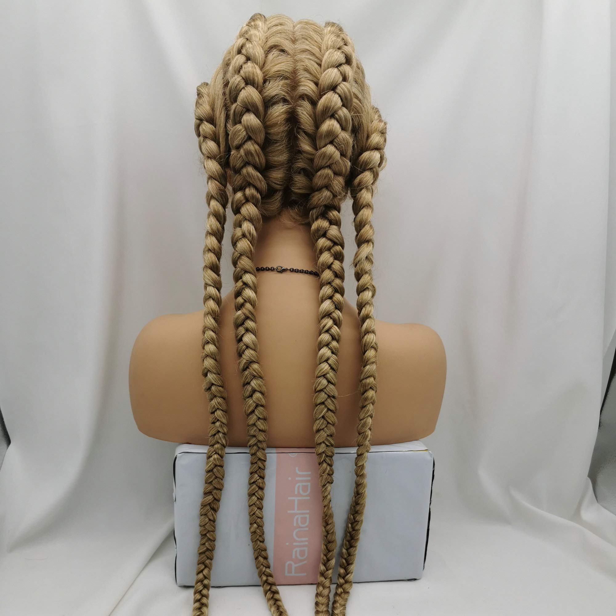 100% Hand Braided Lace Front Braided Wig-4