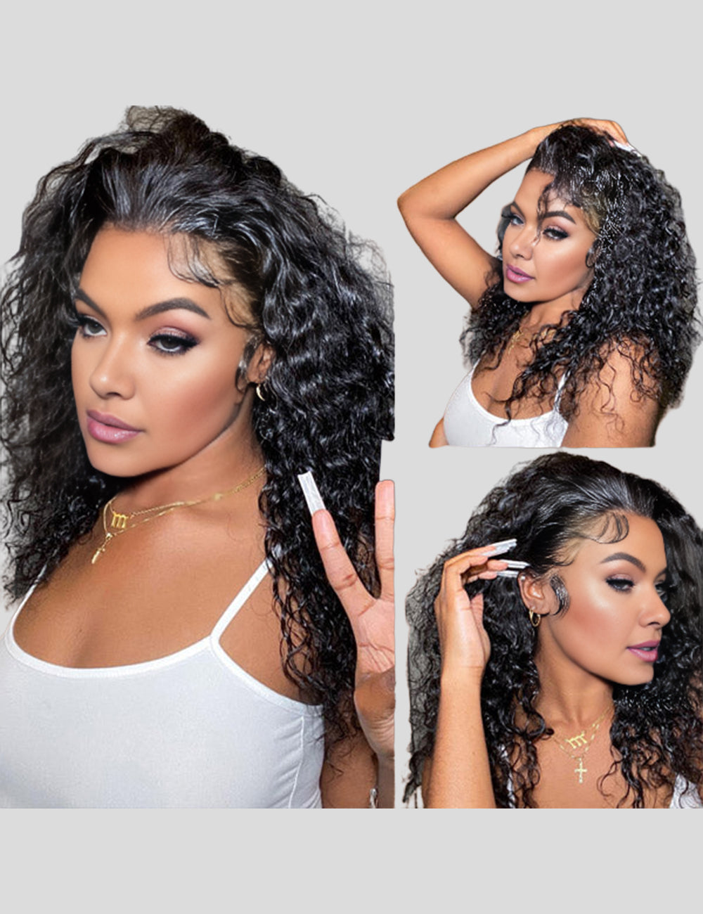 Overnight Shipping 13x4 Lace Front Wigs Brazilian Deep Wave Wig Deep Curly Glueless Human Hair Wig