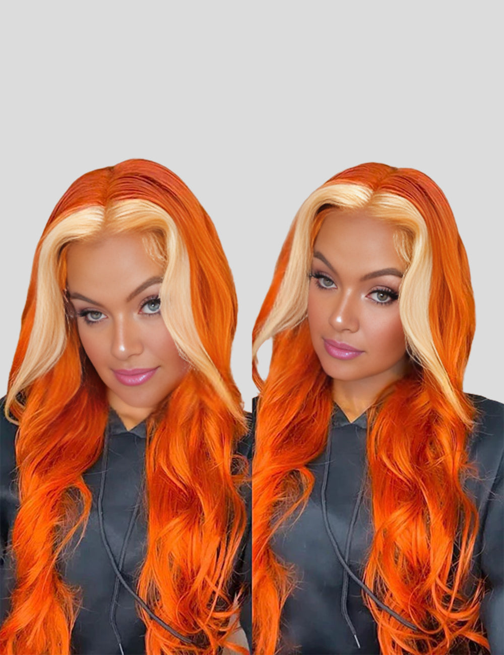 Ginger Blonde Wig 30 Inch Body Wave Human Hair Wig With Natural Hairline Lace Front Wig