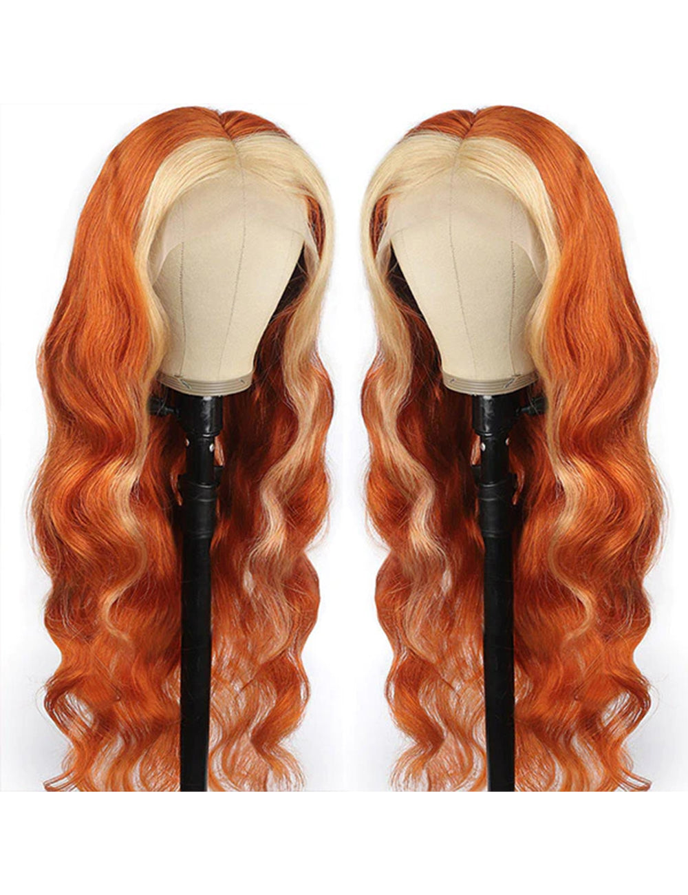 Ginger Blonde Wig 30 Inch Body Wave Human Hair Wig With Natural Hairline Lace Front Wig