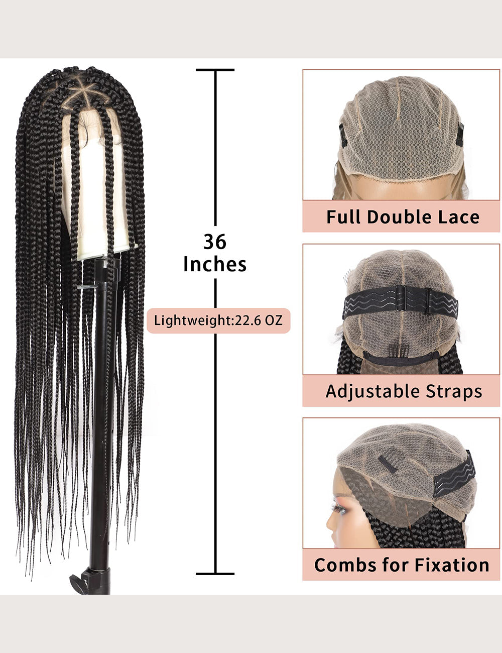 36 Inch Knotless Full Box Braided Wigs-7