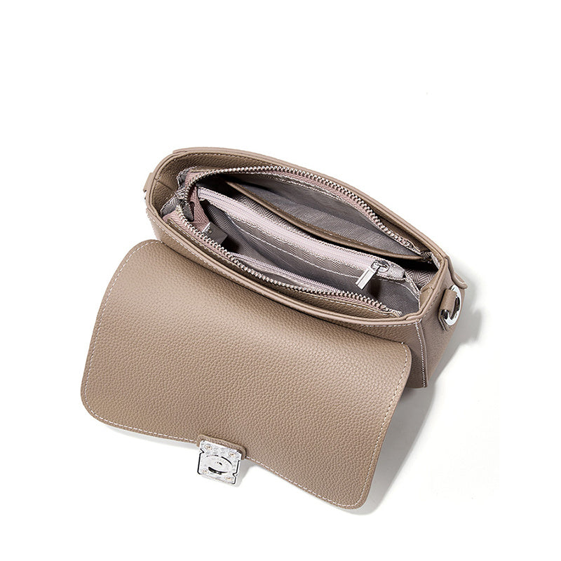 Leather Buckle Crossbody Bag Mini Handbag| PRUSES