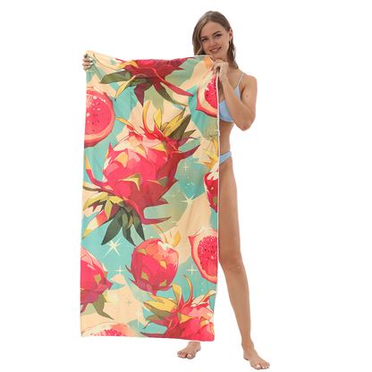 Dragon Fruit Drawstring beach towel | PRUSES-4