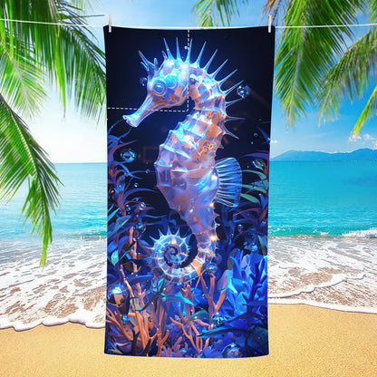 Seahorse Drawstring Beach Towel  | PRUSES