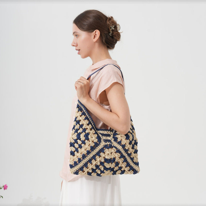 Straw bag Tote bag Knitted bag |PRUSES-3