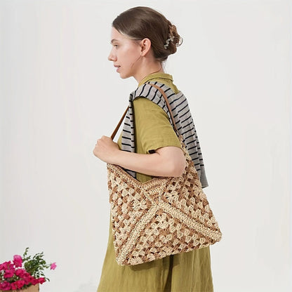 Straw bag Tote bag Knitted bag |PRUSES-4