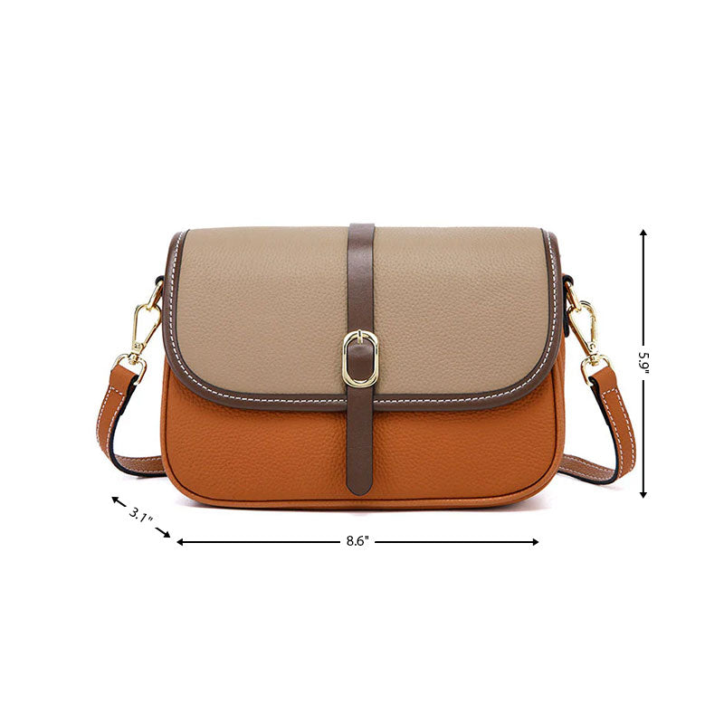 Khaki Flap Crossbody Purse Square Shoulder bags | PRUSES