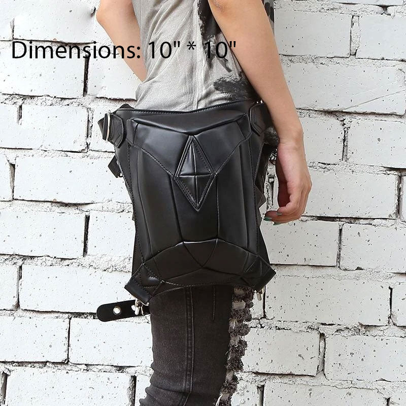 Black Punk Motorcycle Bag Women‘s Waist Bags | PRUSES