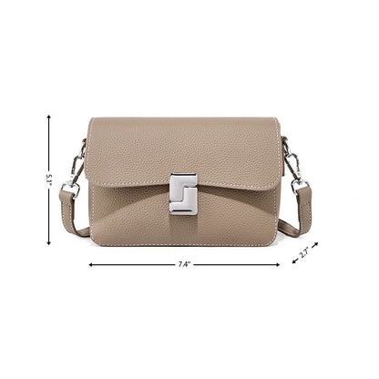 Leather Buckle Crossbody Bag Mini Handbag| PRUSES