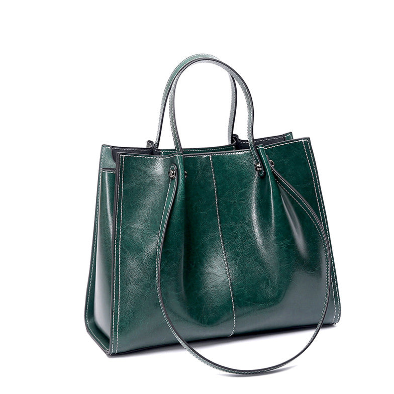 green_leather_shoulder_tote_handbags_daily_bags